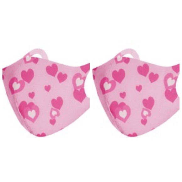 pennycandytrading Accessories - Set / 2 Pink heart face masks